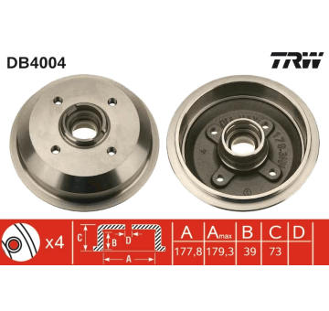 Brzdový buben TRW DB4004