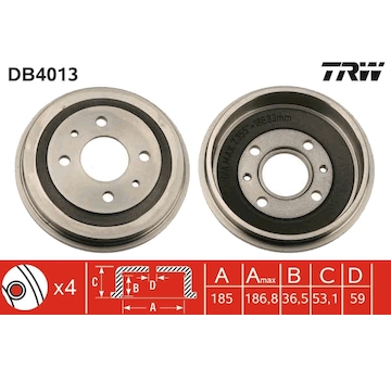 Brzdový buben TRW DB4013