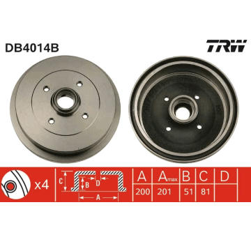 Brzdový buben TRW DB4014B