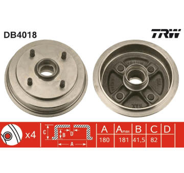 Brzdový buben TRW DB4018