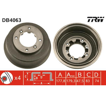 Brzdový buben TRW DB4063