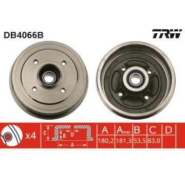 Brzdový buben TRW DB4066B