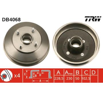 Brzdový buben TRW DB4068