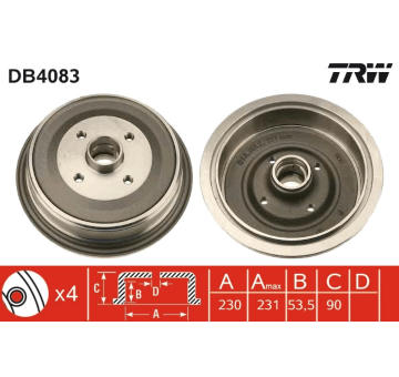 Brzdový buben TRW DB4083