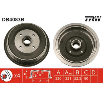 Brzdový buben TRW DB4083B