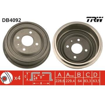 Brzdový buben TRW DB4092