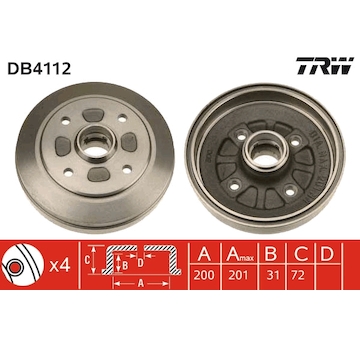 Brzdový buben TRW DB4112