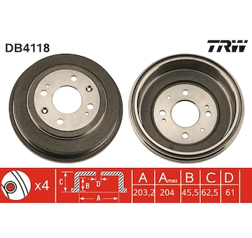 Brzdový buben TRW DB4118