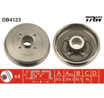 Brzdový buben TRW DB4123