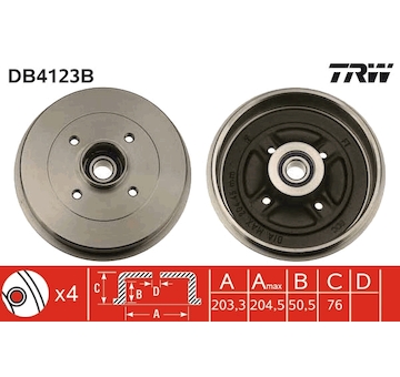 Brzdový buben TRW DB4123B