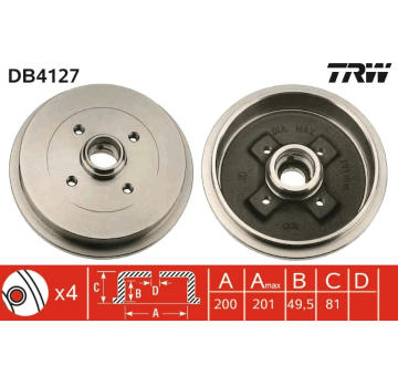 Brzdový buben TRW DB4127