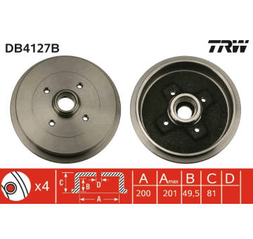 Brzdový buben TRW DB4127B