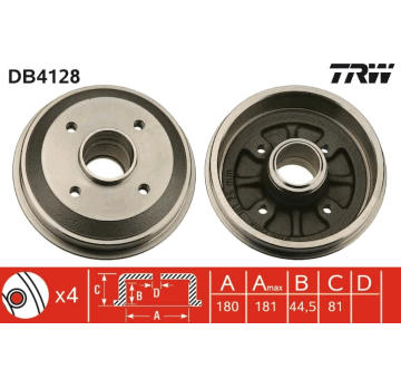 Brzdový buben TRW DB4128