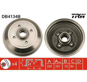 Brzdový buben TRW DB4134B