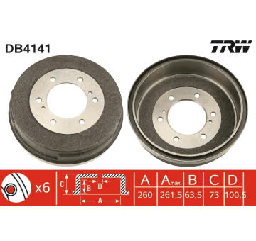 Brzdový buben TRW DB4141