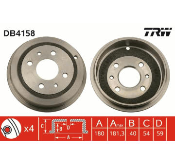 Brzdový buben TRW DB4158