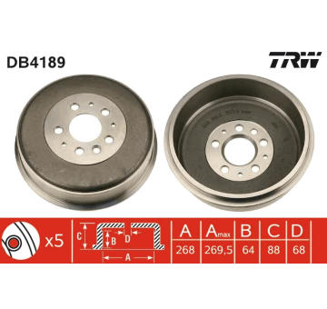 Brzdový buben TRW DB4189