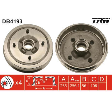 Brzdový buben TRW DB4193