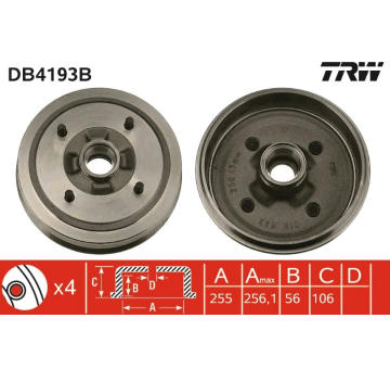 Brzdový buben TRW DB4193B