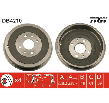 Brzdový buben TRW DB4210