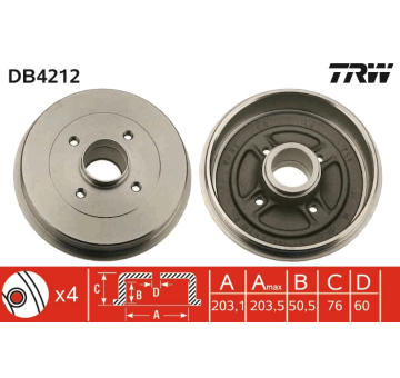 Brzdový buben TRW DB4212