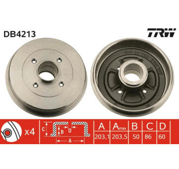 Brzdový buben TRW DB4213