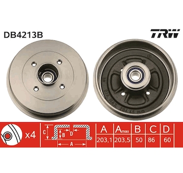 Brzdový buben TRW DB4213B