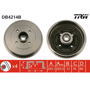 Brzdový buben TRW DB4214B