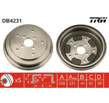 Brzdový buben TRW DB4231