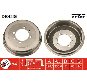 Brzdový buben TRW DB4236