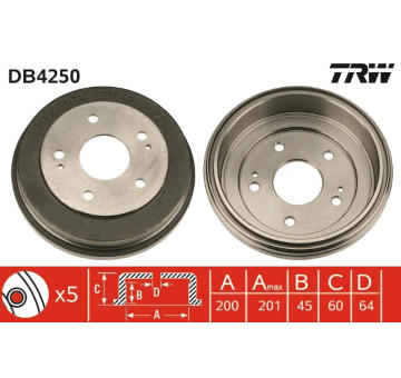 Brzdový buben TRW DB4250