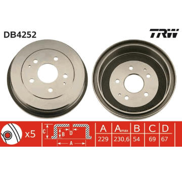 Brzdový buben TRW DB4252