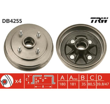 Brzdový buben TRW DB4255