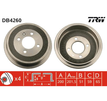 Brzdový buben TRW DB4260