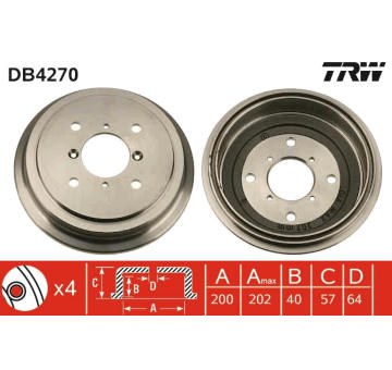 Brzdový buben TRW DB4270