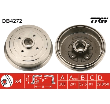 Brzdový buben TRW DB4272