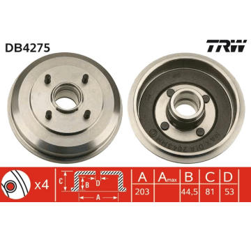 Brzdový buben TRW DB4275