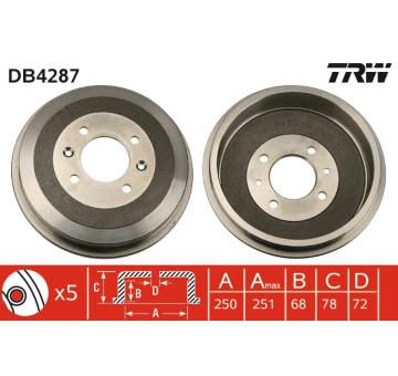 Brzdový buben TRW DB4287