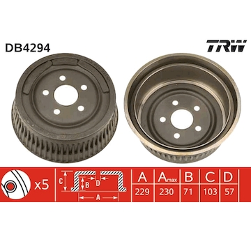 Brzdový buben TRW DB4294