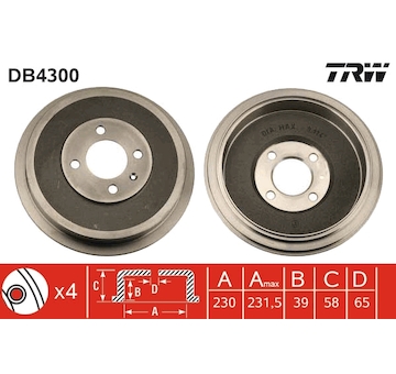 Brzdový buben TRW DB4300