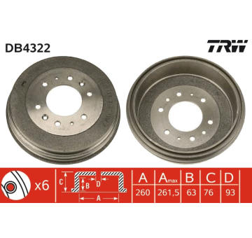 Brzdový bubon TRW DB4322