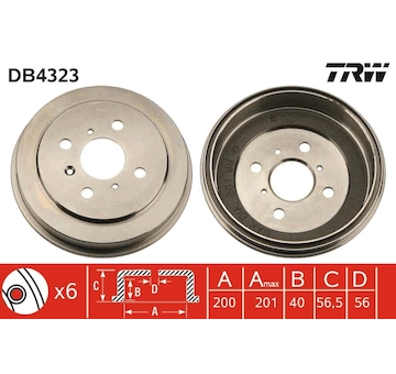 Brzdový buben TRW DB4323