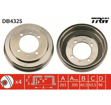 Brzdový buben TRW DB4325