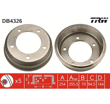 Brzdový buben TRW DB4326