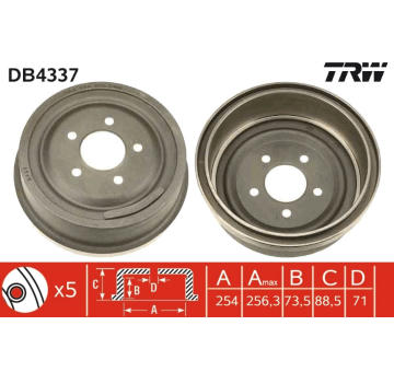 Brzdový bubon TRW DB4337