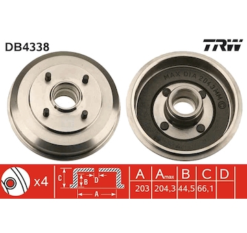 Brzdový buben TRW DB4338