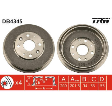 Brzdový buben TRW DB4345