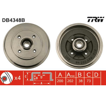 Brzdový buben TRW DB4348B