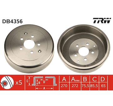 Brzdový buben TRW DB4356