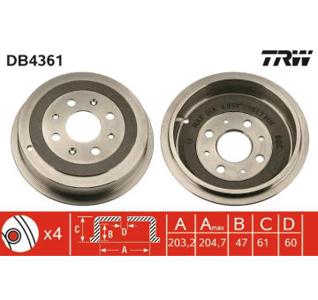 Brzdový buben TRW DB4361